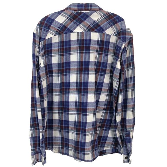 Red Camel Mens Flannel Shirt Size XL Blue Red Plaid Super Soft Casual All Cotton - Picture 5 of 8